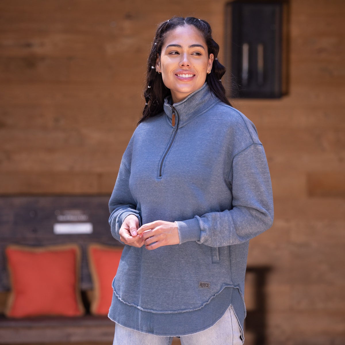 Sojourn Quarter Zip Vintage Washed Poncho Fleece | Zander Ellis